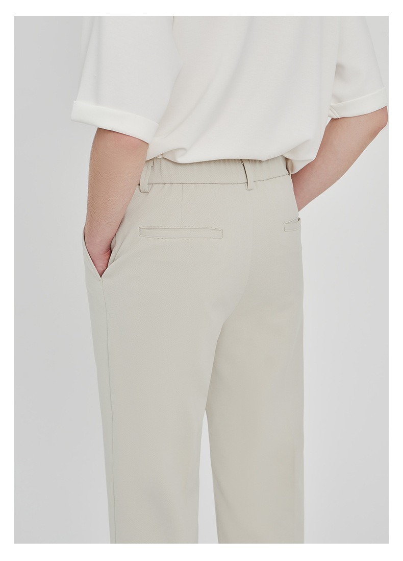 APO男装|宽松西裤男修身九分裤2024春夏抗皱直筒高级感休闲裤男详情23