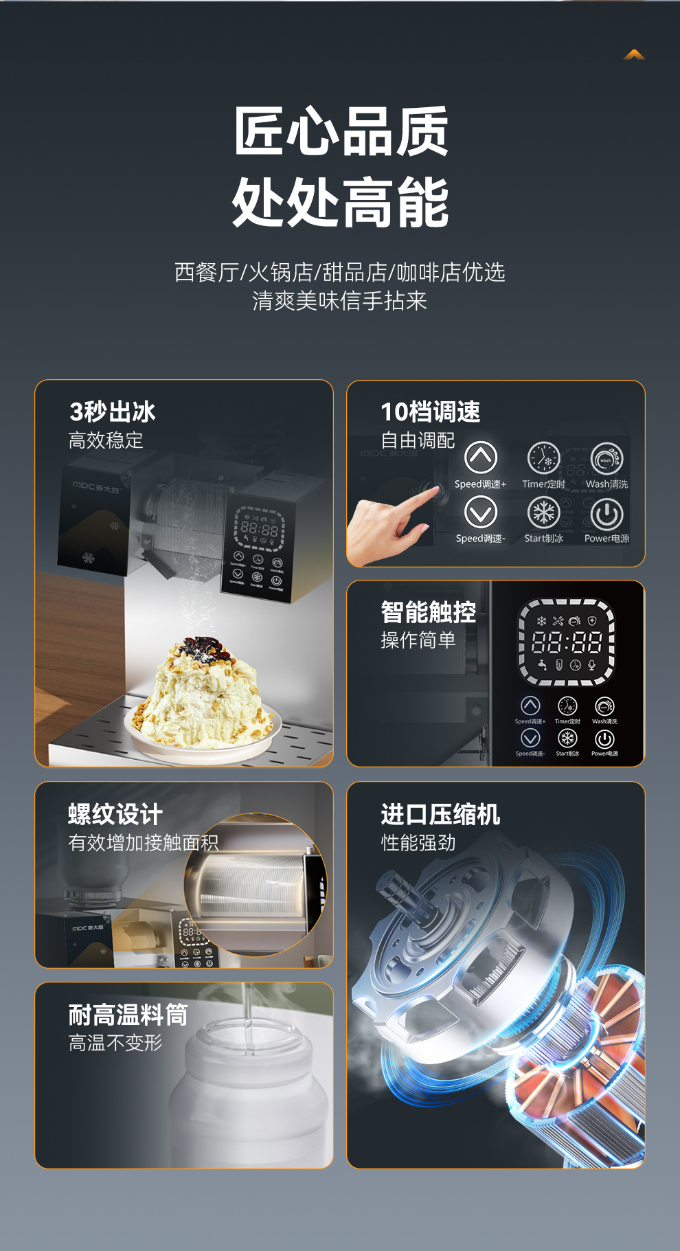 麦大厨雪花冰机小型冰沙制冰机刨冰绵绵冰机 韩式网红雪花机商用详情1