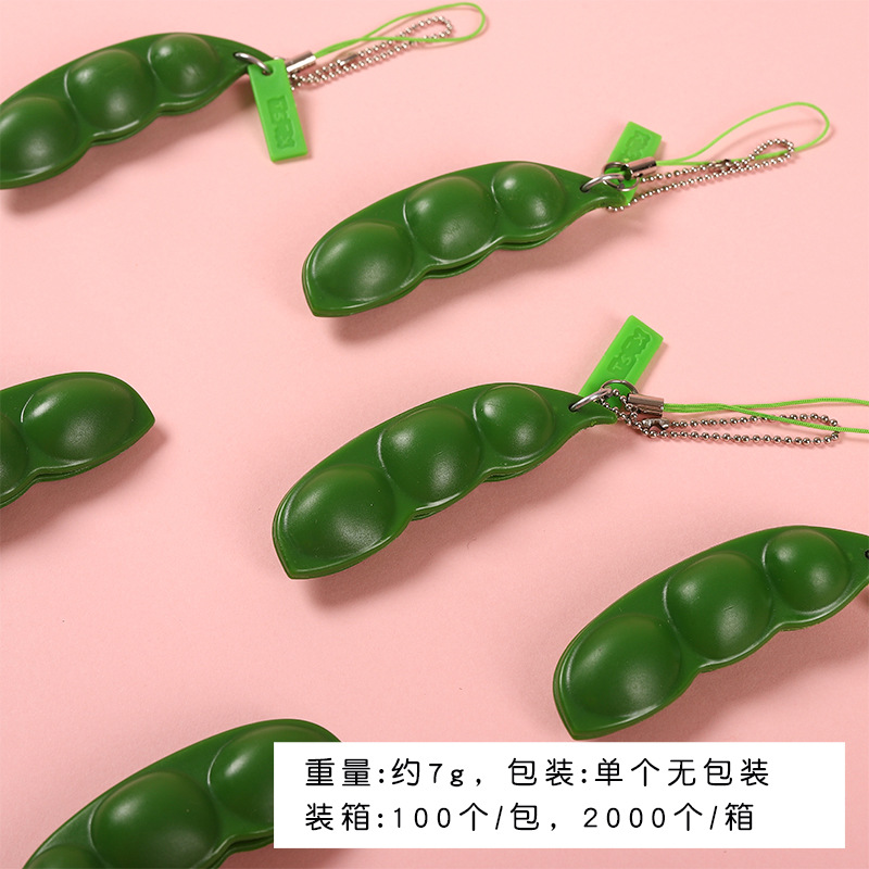 Squeeze Edamame, Squeeze Fun, Relieve stress and release Edamame, unlimited Edamame toys, Stress-relieving Pea Pods, keychains, Cross-border pic 4