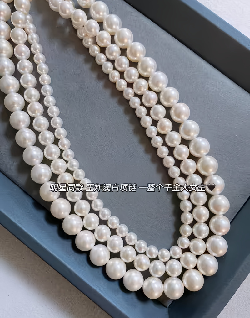 施家仿澳白珍珠项链女轻奢小众高级感春夏气质叠戴锁骨颈链2024详情16