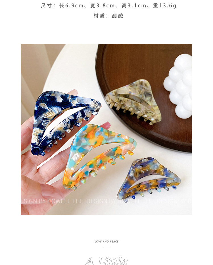 Dowei Accessories, Korean medium-sized acetate hair clip, back of the head, acetate shark clip, high-end semi-tied hair accessory pic 8