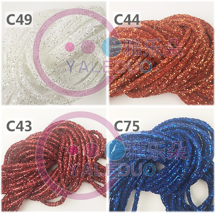 Golden Light 6MM Sequined rope 13-color rainbow slippers hose diy hair accessory materials Hat clothing pendant accessories pic 17