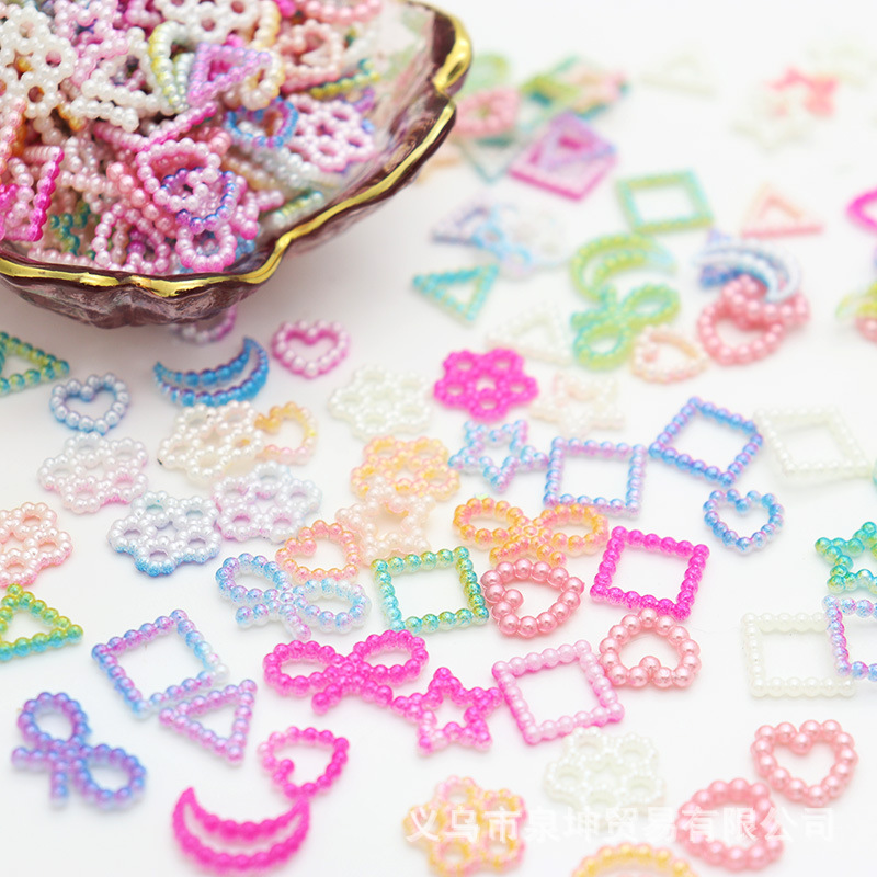 Factory direct sales of colorful ABS imitation pearl, irregular-shaped loose beads, cream resin, phone cases, hair clips, diy accessories pic 1