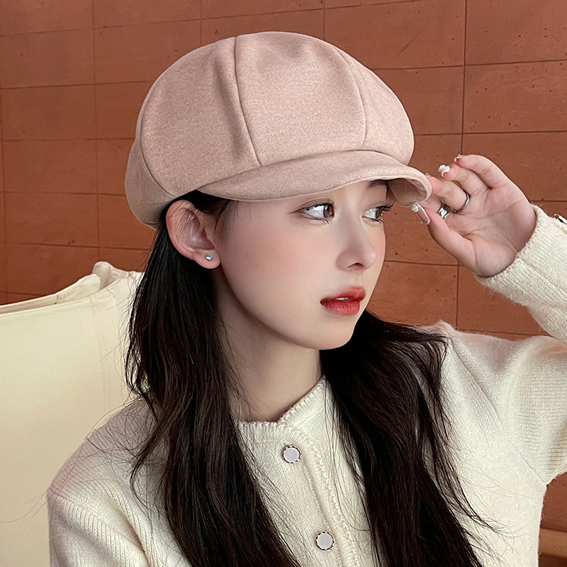 Otoño-invierno 2022 gorra de octagón niño japonés artes y artes sombrero de periódico versátil Señora Inglesa lengua de pato pintor boina pic 15