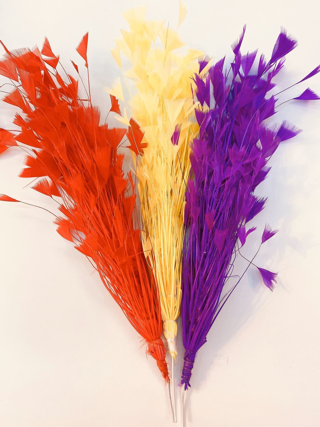 Factory clearance sale of feather wire flower diy clothing, props, hats, accessories, 30cm colorful feather corsages pic 32