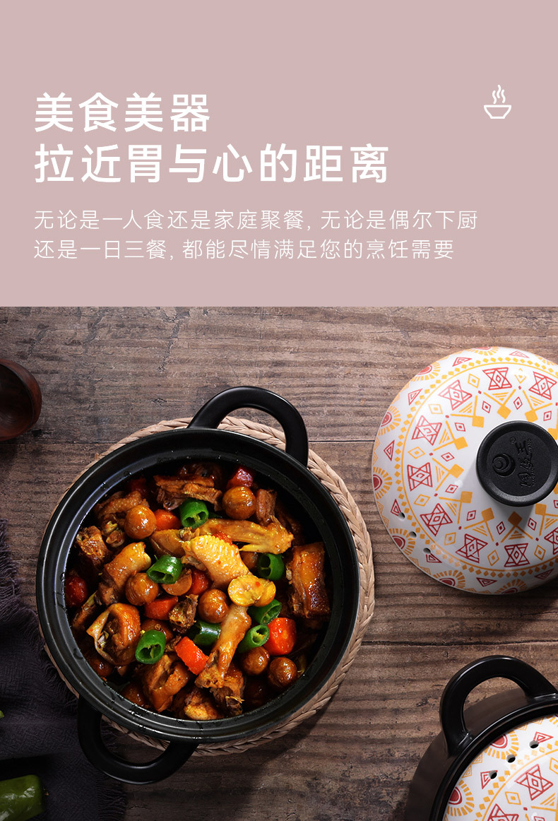 Japanese-style fashionable soup pot, clay pot, stew pot, household small open flame high-temperature resistant 煲仔饭 stone pot, ceramic clay pot pic 6