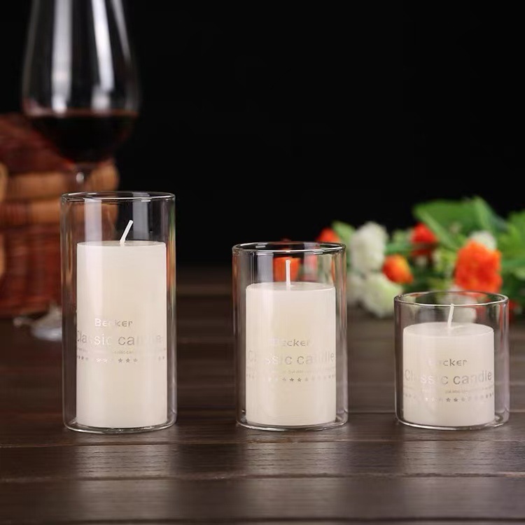 High borosilicate glass candle cups, transparent European candlestick ornaments, cork-sealed scented wedding decorative candles pic 9