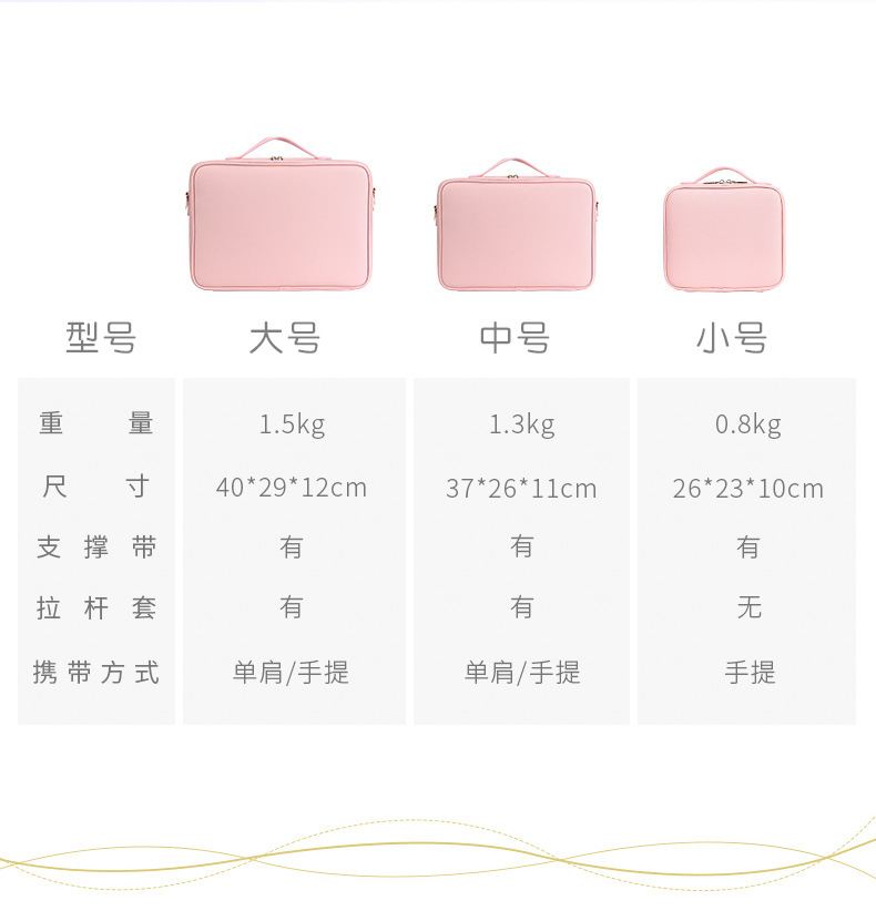 新款PU化妆包女大容量纹绣美容美发工具包化妆品收纳多层隔板套装详情10