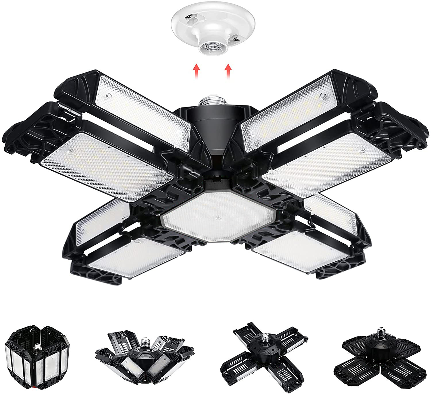مصابيح الكاراج المطوية 200W150W من طراز LED المستودعات هي مخصصة للاستخدام عبر الحدود pic 4