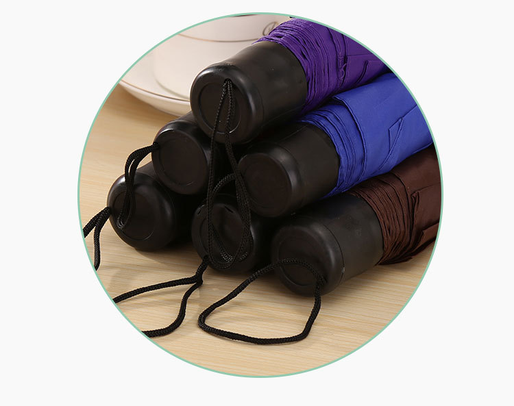 8K solid color umbrella, simple household mini portable three-fold umbrella, special promotion gift advertisement, folding umbrella pic 7