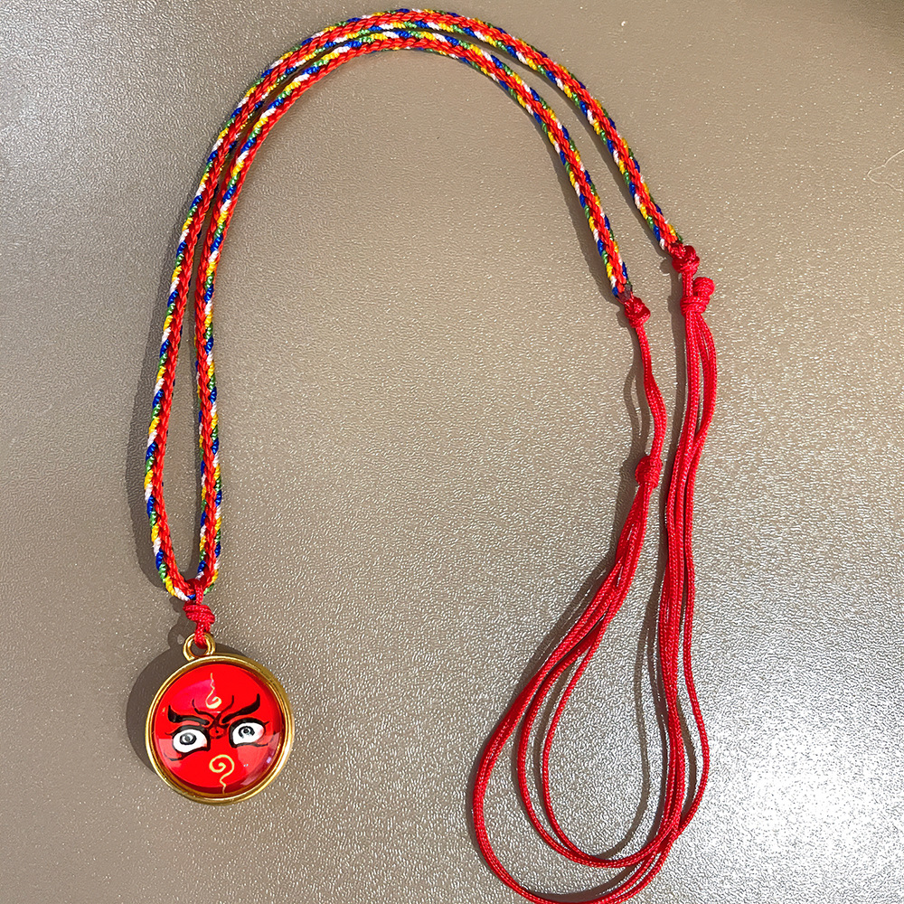 玻璃戒面 五路财神九尾狐狸八大守护神唐卡八卦绿度母手串链配件详情5