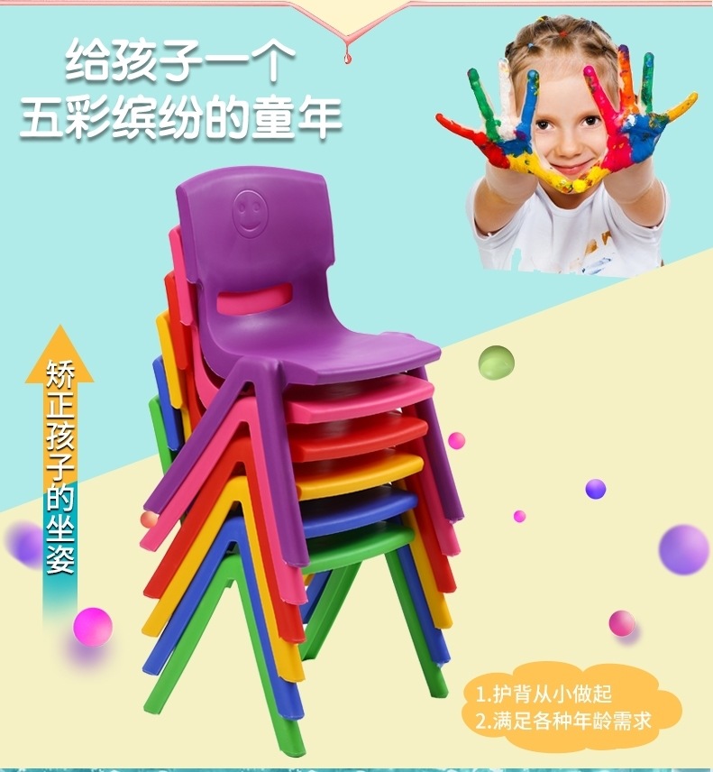 幼儿园椅子儿童桌椅套装塑料靠背椅子凳子宝宝靠背椅小靠椅详情1