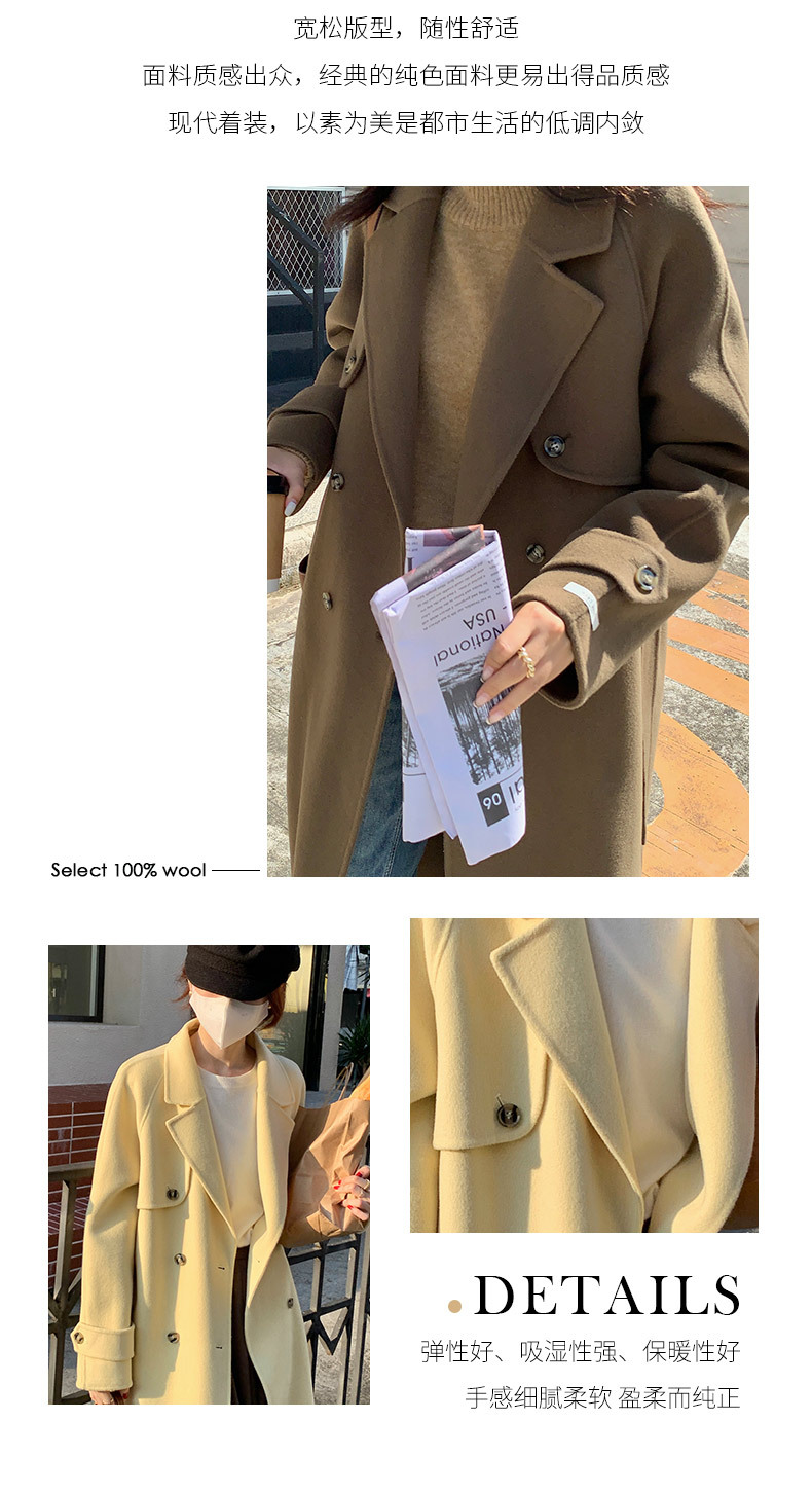Q469 Dongdaemun Double-sided Cashmere Coat Korean version Autumn and Winter New Style Wool Tie suit collar woolen coat for women pic 13