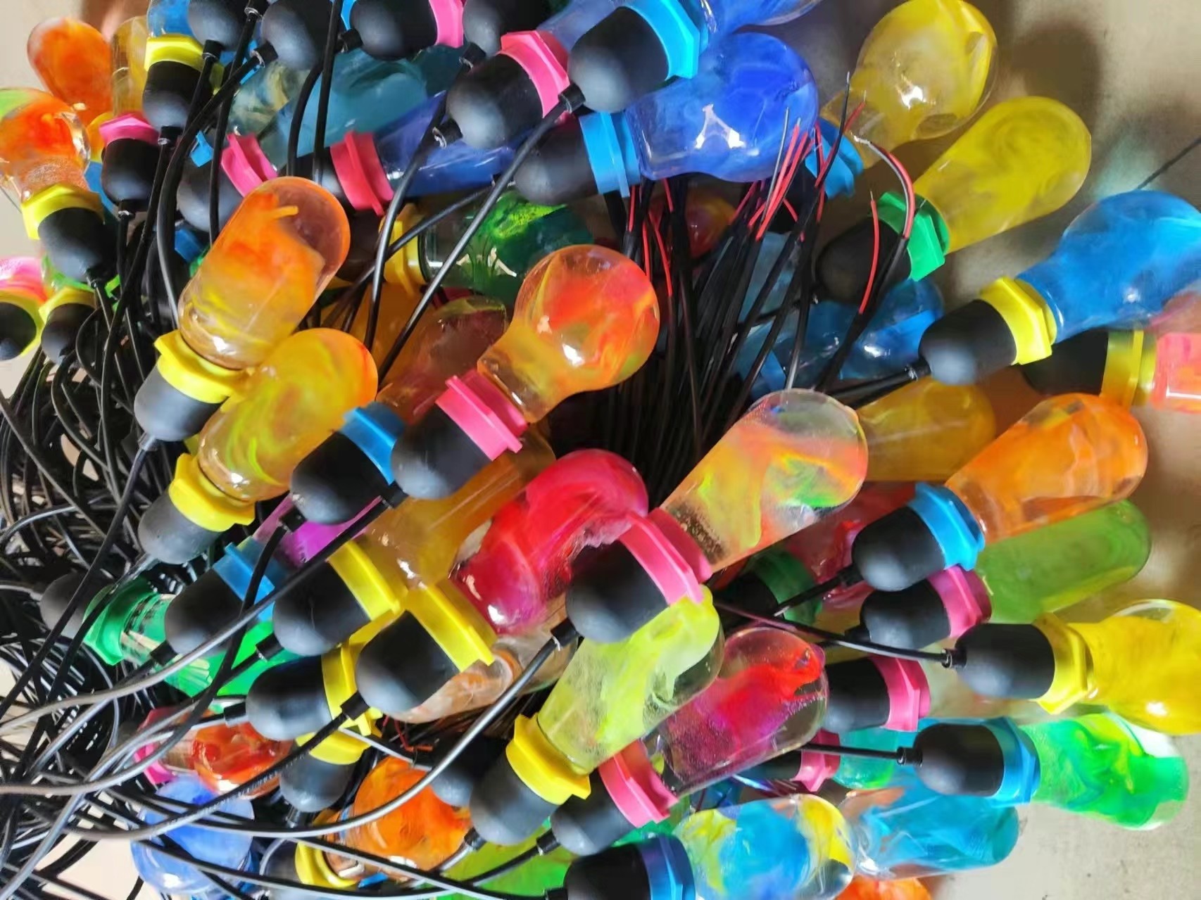 led seven-color glazed amber lamp, wishing bottle, tree lighting decorative lamp, outdoor waterproof, popular hanging tree chandelier pic 12