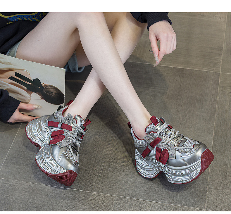 厚底网红时尚老爹鞋女2025新款休闲百搭内增高轻便小个子运动潮鞋详情31