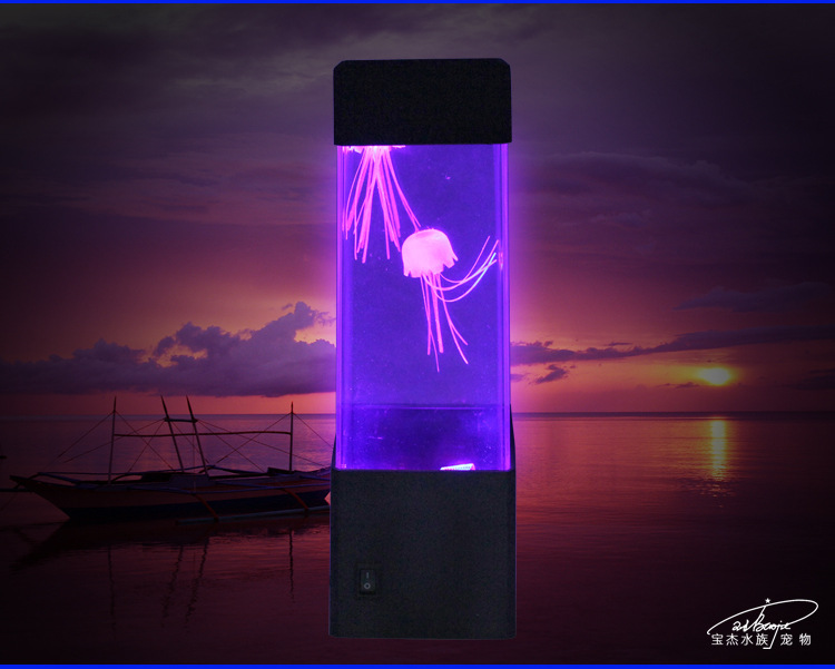 Small fish lamp, jellyfish lamp, night light, led mini water tank, desktop, small acrylic jellyfish lamp gift pic 17