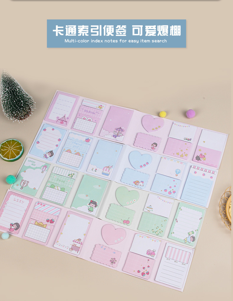 Cartoon sticky notes, cute Korean version, high appearance level, sticky sticky sticky notes, girlish heart, student stickers, Internet celebrity stickers pic 4