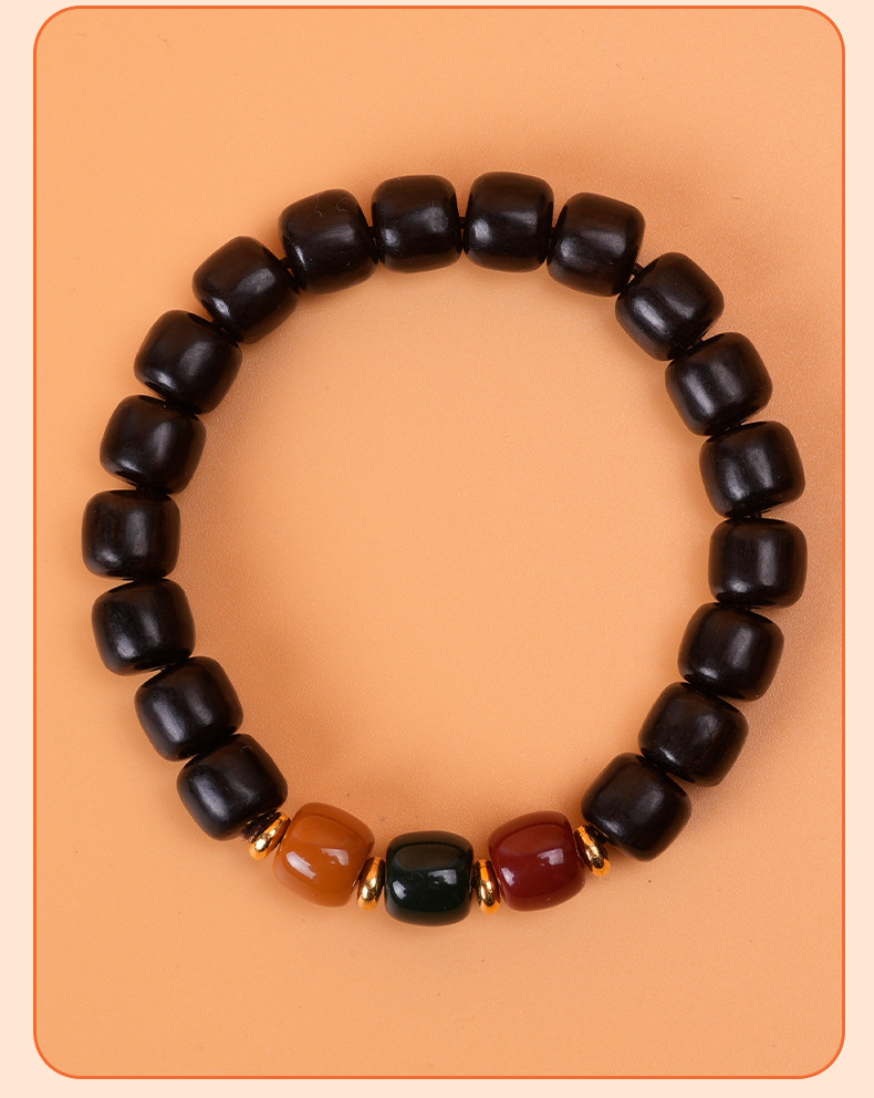 厂家批发绿檀黑檀芭比檀香男女款念珠手链手串佛珠DIY文玩单圈详情11