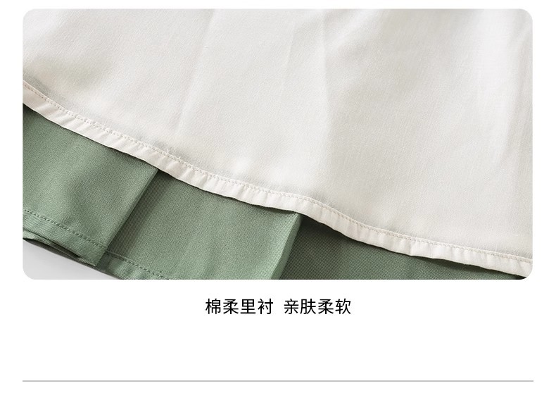 国潮女童亲子汉服套装国风套装2025春季国风女童衬衫马甲裙三件套套装详情9