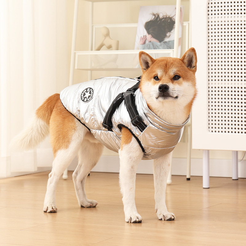 跨境专供宠物衣服秋冬保暖狗狗棉衣加绒加厚反光背带衣服宠物用品详情17