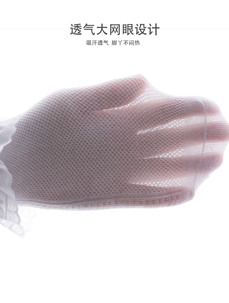 小巴兔女童新款春夏儿童白色透气蕾丝网棉花边袜韩版宝宝公主棉袜详情2