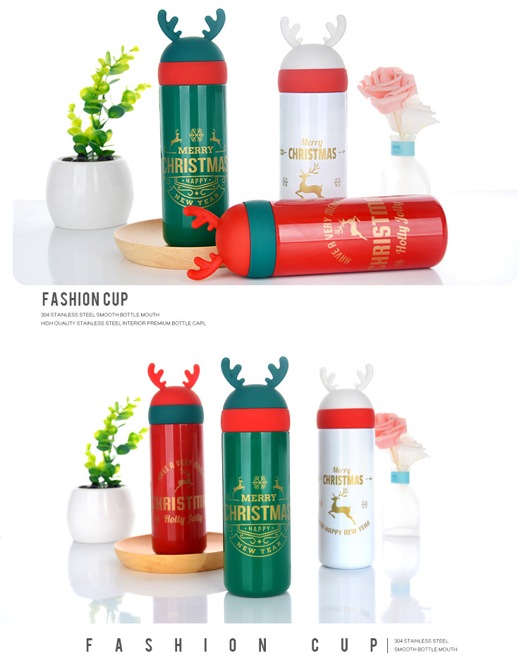 新款鹿角保温杯可爱女学生不锈钢水杯圣诞节广告礼品杯可印LOGO详情19