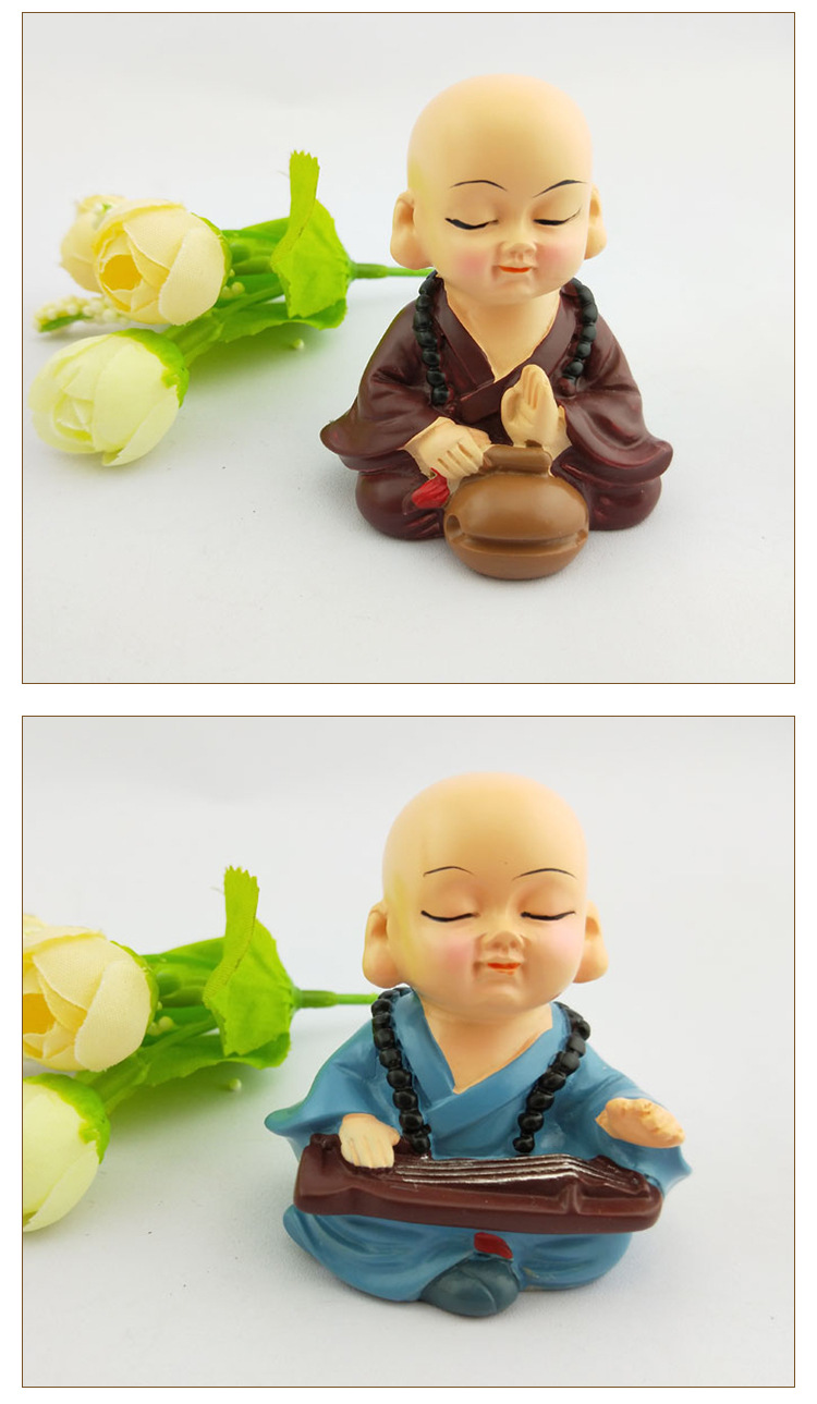 笑傲江湖和尚汽车摆件树脂工艺品 仪表台武术小和尚装饰详情10