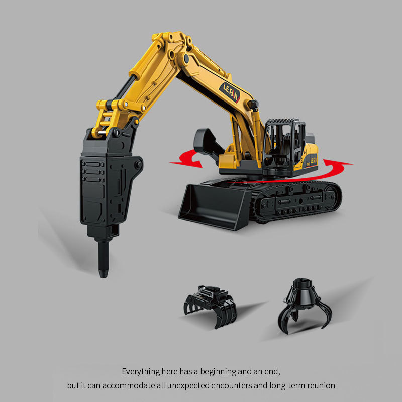 惯性钻地机玩具破碎机仿真挖机破拆机抓木机模型儿童工程车打桩机详情5