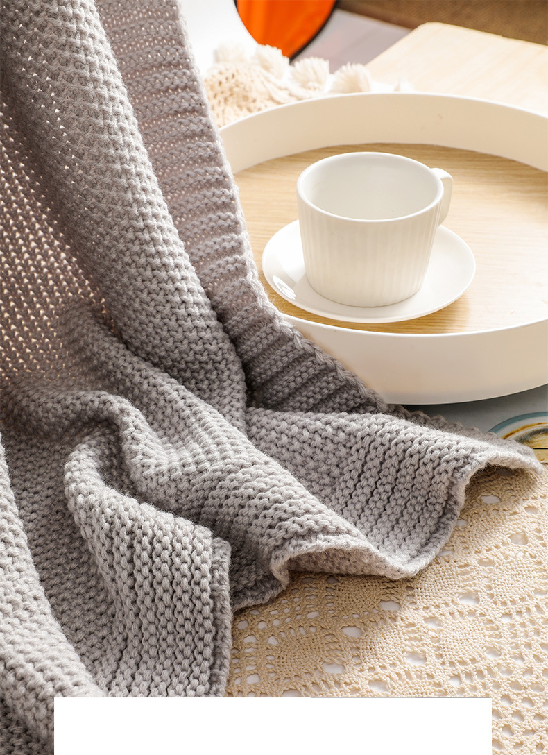华夫格沙发盖毯针织毯办公室空调午休毯披肩毯休闲毯床盖毯小毛毯详情16