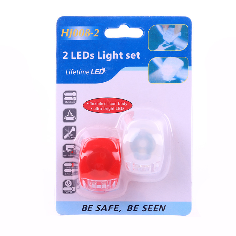 Bicycle front and rear taillight set, fifth-generation silicone frog light, night cycling led warning light pic 10