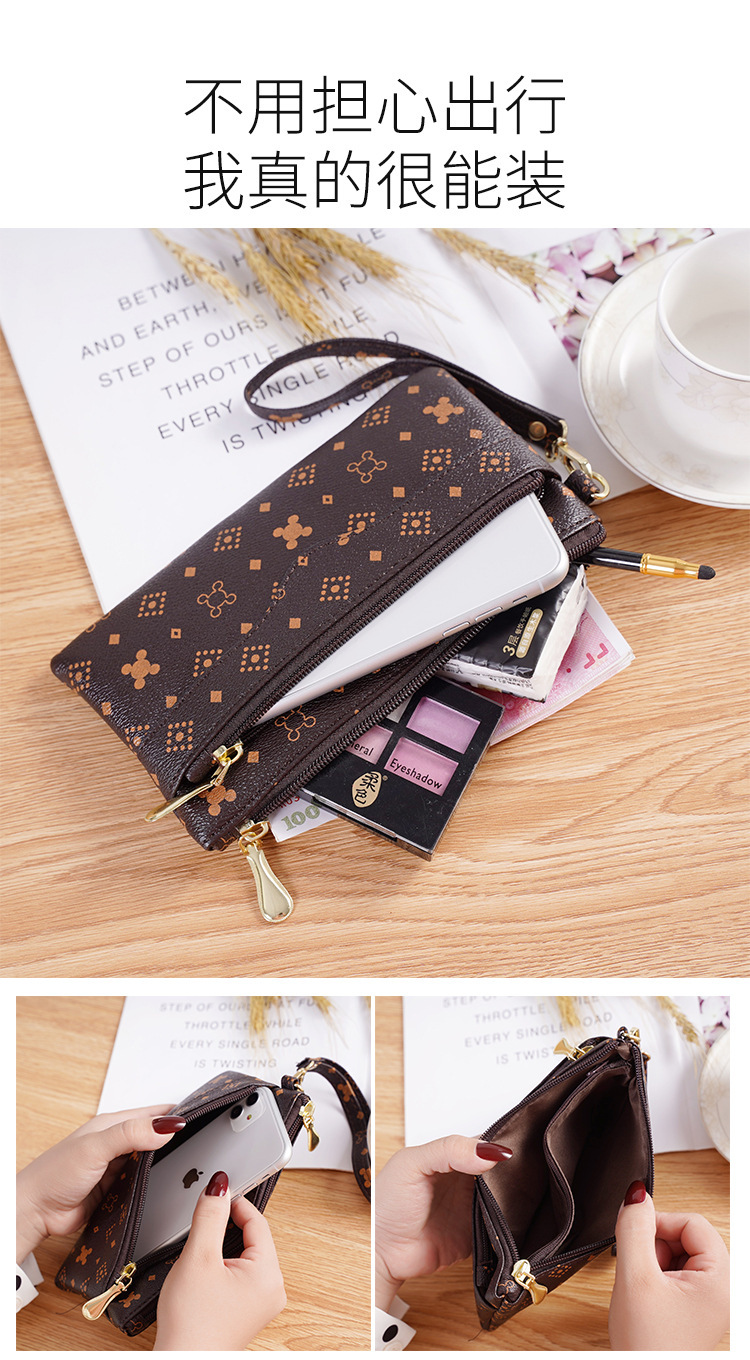2021新款时尚印花女包手拿包手机包女士零钱包手拎包包买菜包包详情15
