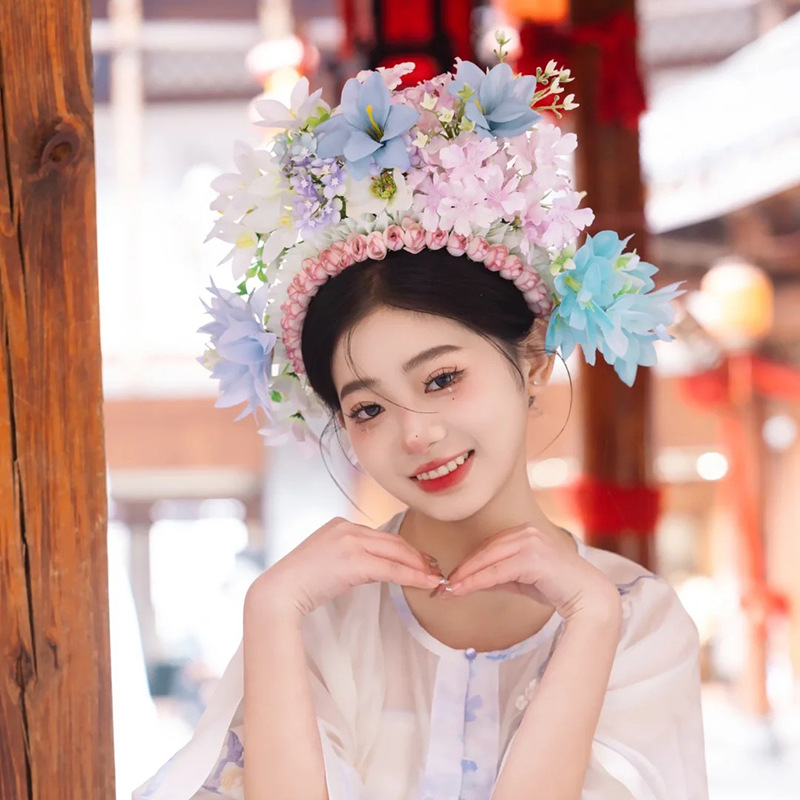 福建泉州浔埔女簪花头饰民族风花围高颜值爆款仿真花泉州簪花新款详情14