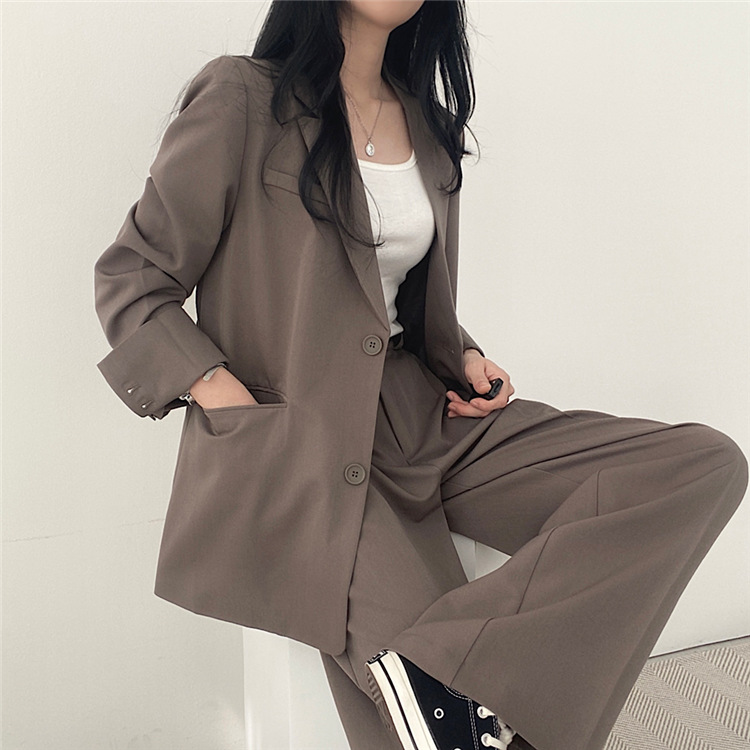 卡其色西装外套女2023新款春秋季韩版小西服套装女士休闲气质上衣详情6