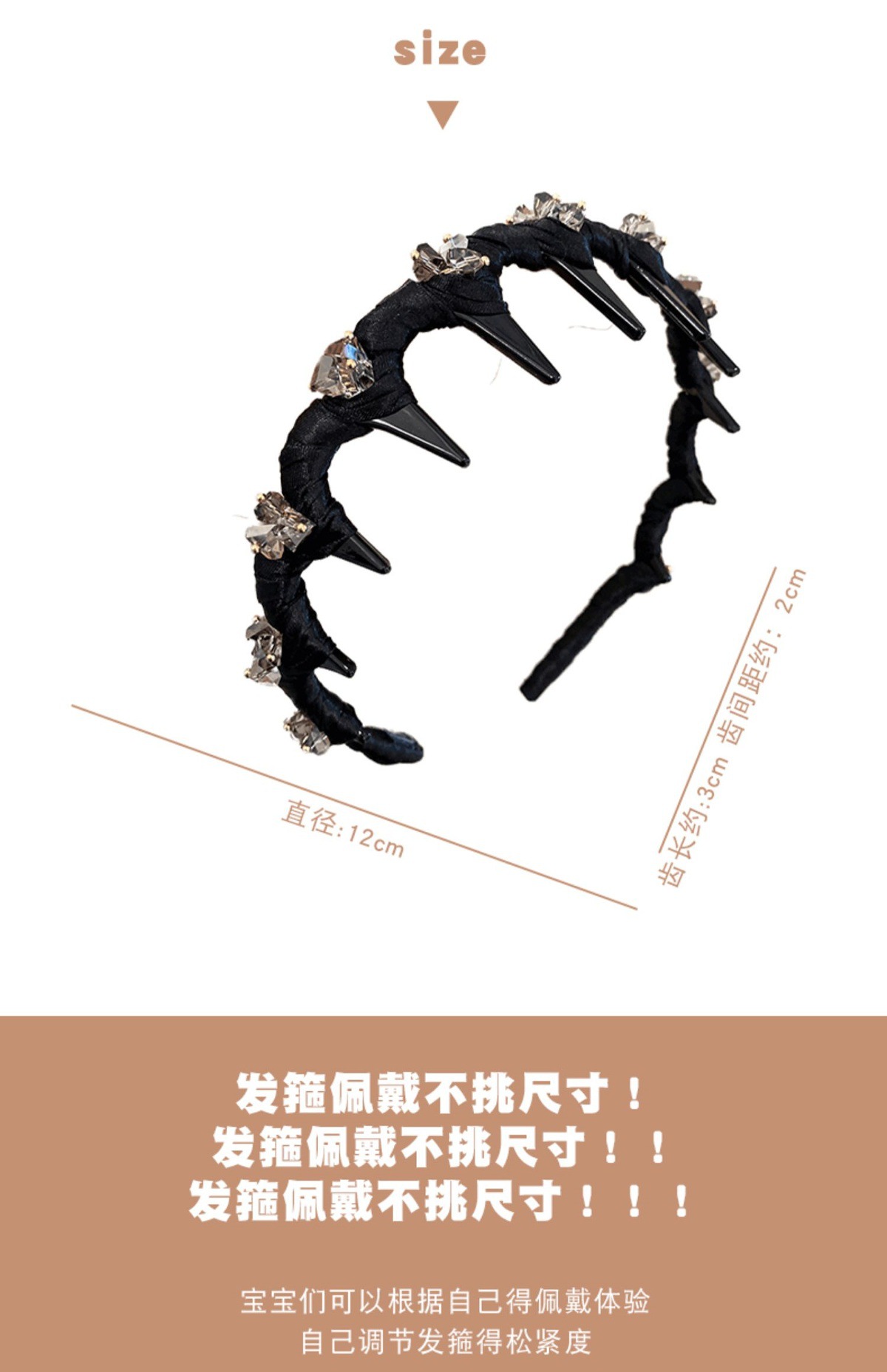 Retro, exquisite and light luxury water diamond hair clips and headbands for women 2025 new style, high-end headband, elegant high head top hair accessory pic 4