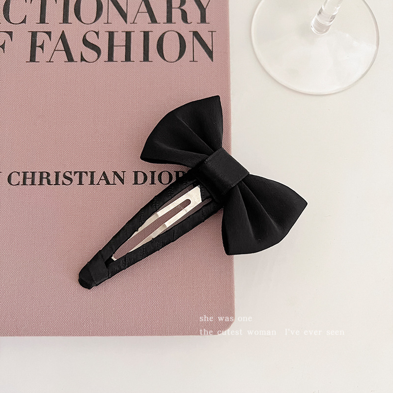法式气质蝴蝶结发夹女前额碎发刘海夹简约发卡复古碎发bb夹子头饰详情12
