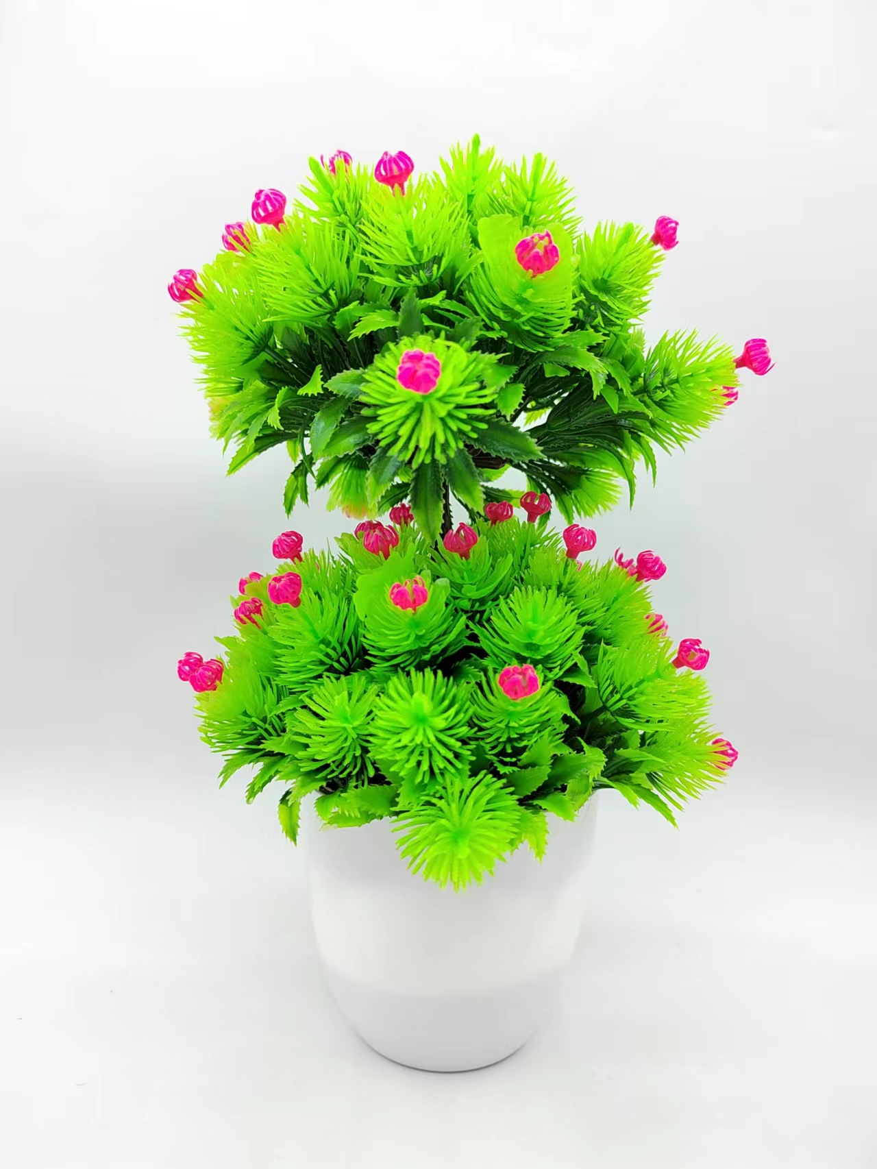 Hongsheng Simulation Technology: Double-layer simulation flower trees, green plants, simulation bonsai furniture, decorative garden artificial flowers pic 1