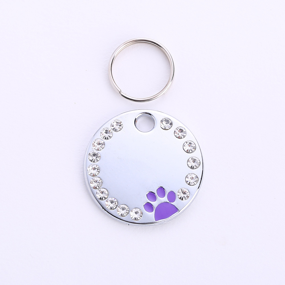 Pet accessories: Multi-color oil drip, foot print, pet dog tag, outdoor anti-loss engraved with diamond cat necklace pendant pic 20