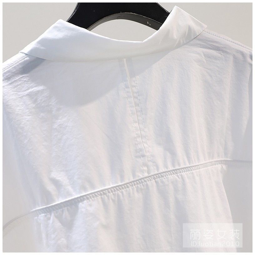 春夏秋新款新款韩版长袖小清新设计感拼接包边宽松文艺范衬衫女详情14