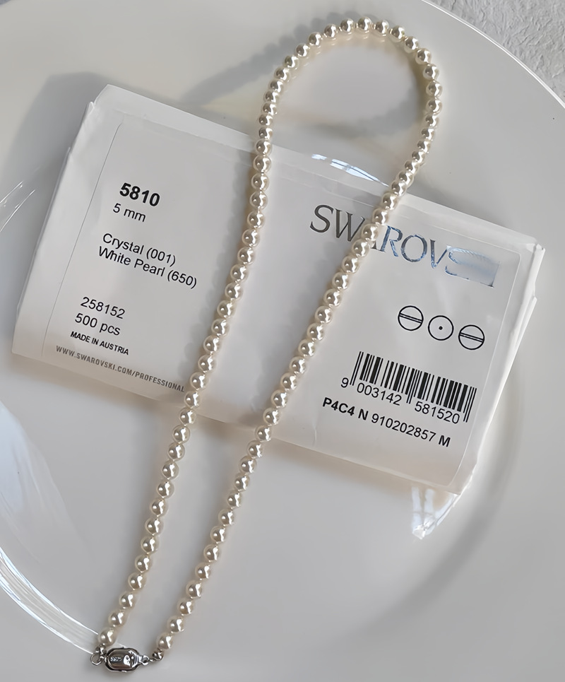 施家仿澳白珍珠项链女轻奢小众高级感春夏气质叠戴锁骨颈链2024详情11