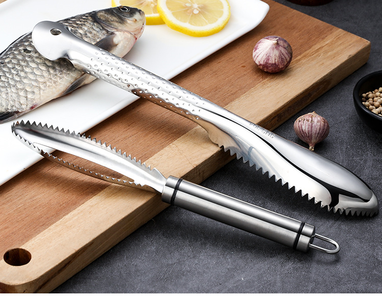 Fish scale scraper, 304 stainless steel fish scale remover, scalding knife, special tool for killing fish, household manual pic 15