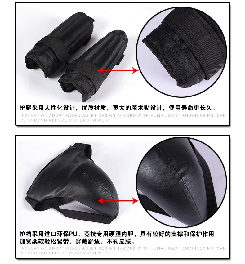Huijun Sports Sanshou Protective Gear four-piece set, Sanshou helmet, chest guard, leg guard, Boxing Sanshou protective gear complete set pic 7