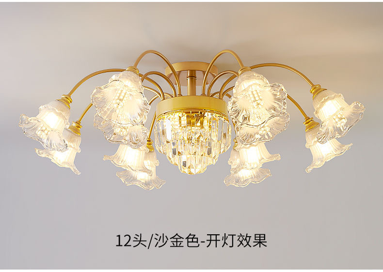 新款欧式客厅吊灯轻奢水晶灯美式大厅客厅灯家用简约餐厅卧室灯具详情12