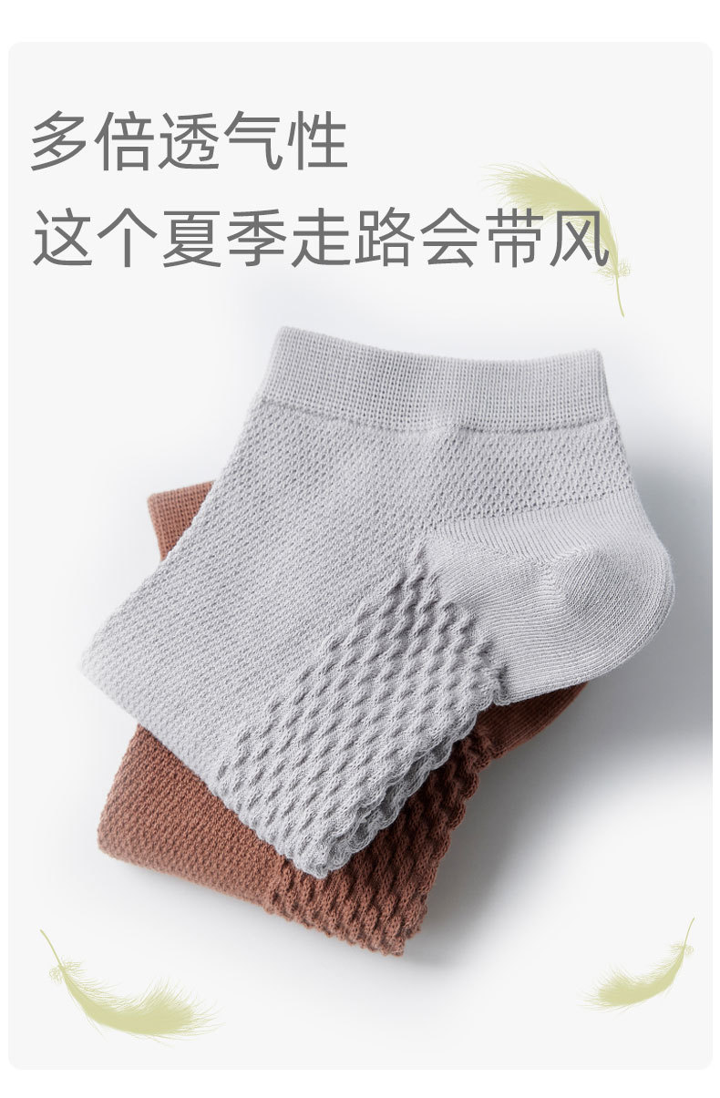 夏季棉袜子男士纯棉全棉男短袜商务男袜春秋运动短袜防臭网眼船袜详情2