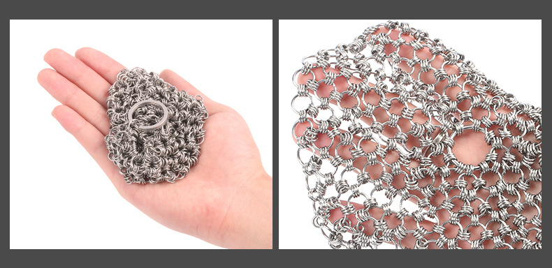 Kitchenware 316 stainless steel pot brush net, triple ring pot washing net, kitchen magic tool, cleaning pot brush net pic 8