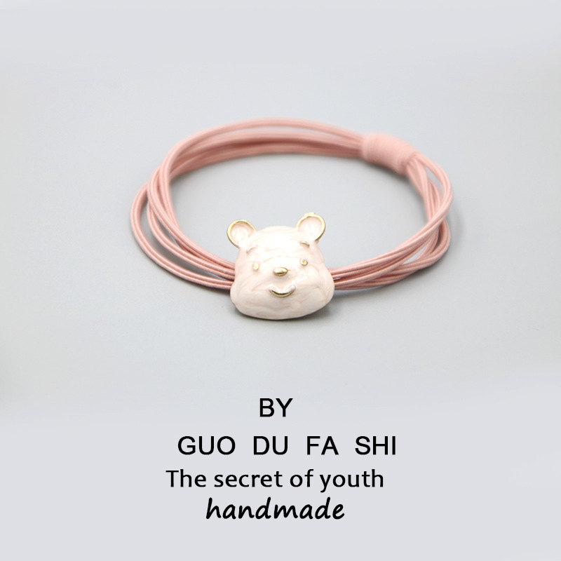 The pink rabbit and bear hair tie from the country of accessories, the cute cartoon hair tie and the adorable multi-strand hair band pic 5