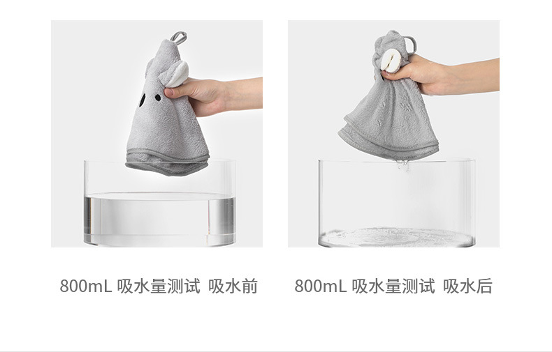 FaSoLa Room cute hand towels, hanging type, super absorbent, coral fleece thick hand towels, dishcloths and dishcloths pic 9