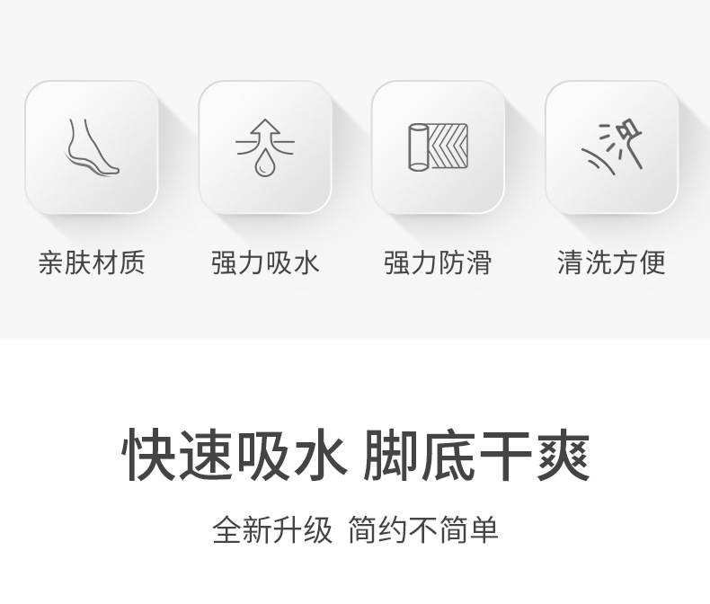 Cross-border light luxury bathroom absorbent entrance anti-slip mat, toilet quick-drying foot mat, bedroom door mat, home floor mat pic 2