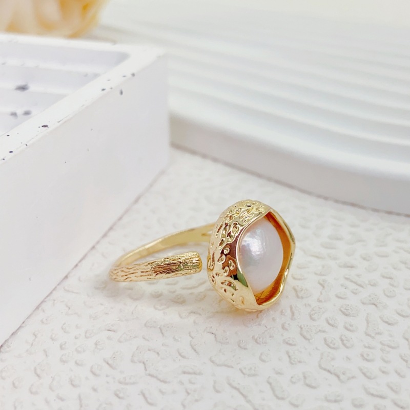 The Sunset Bay pearl ring is set with a new light luxury women's ring, featuring a niche design and a high-end feel pic 5