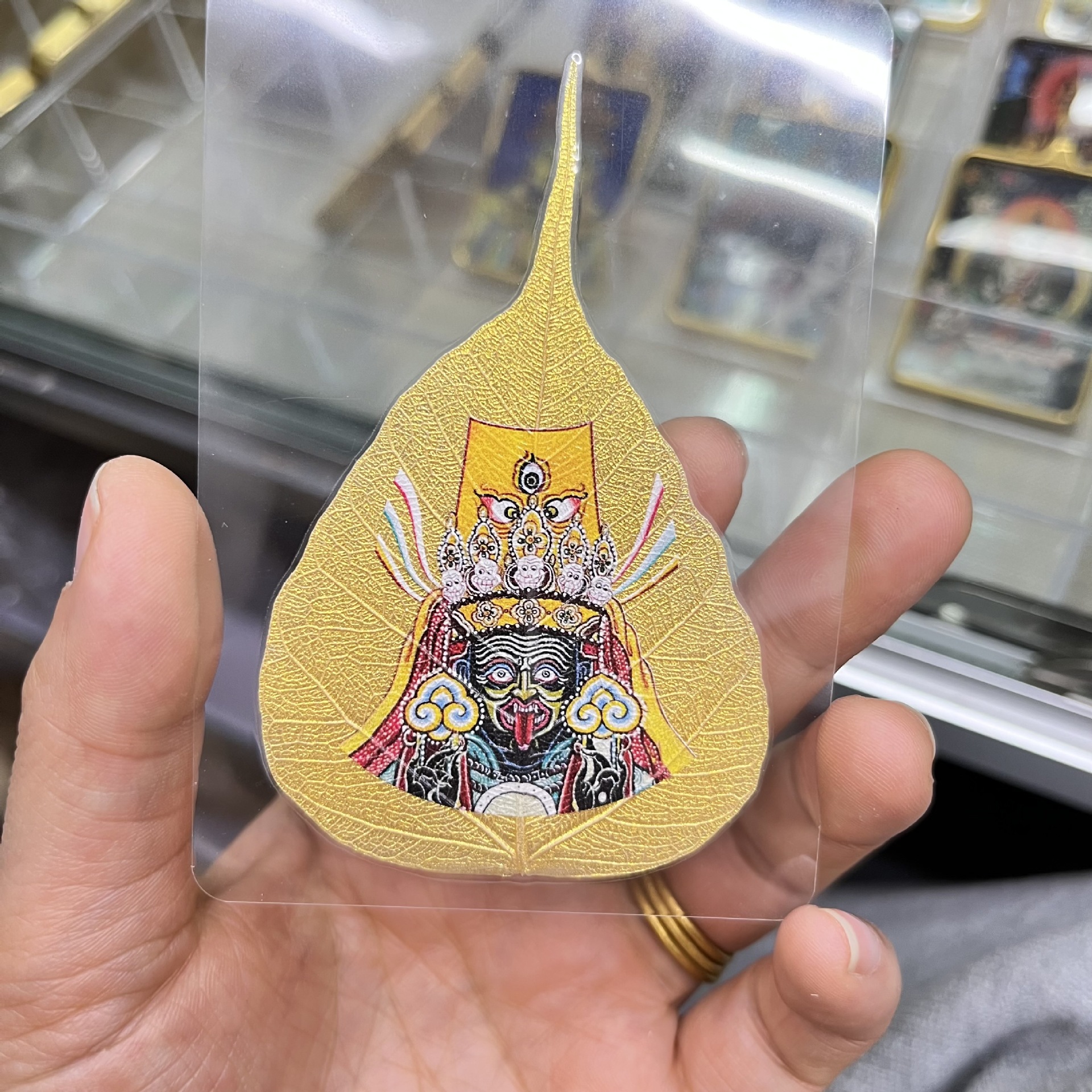 菩提叶彩绘唐卡手机贴龙五爷扎基拉姆黄财神凤九龙年小礼品ht岁详情5