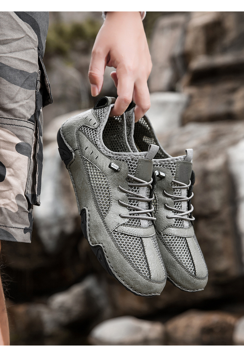 真皮牛皮跨境新款男士休闲运动鞋大码缝制透气网面鞋八爪鱼男鞋子详情26